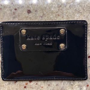 Kate Spade Black Patent Leather Mini Wallet